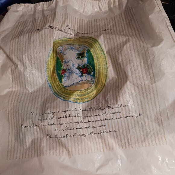 Santa Bear 2000 Groom Top Hat Tuxedo Vintage Preowned Target Christmas Bag Inc - Picture 10 of 10